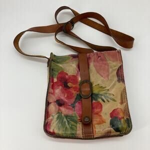 Patricia Nash (Small) leather floral print crossbody bag